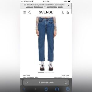 Re/done stovepipe jeans
